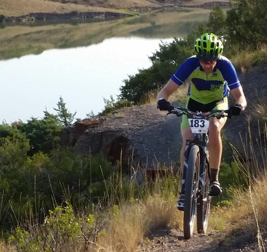 Biking along River's Edge Trail