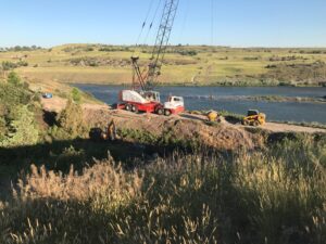 crane on the trail